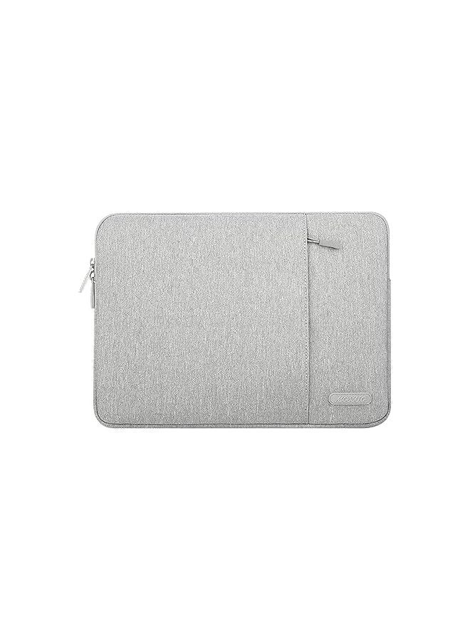 Laptop Sleeve Bag Compatible with MacBook Air 15 inch M3 A3114 M2 A2941 2023 2024/Pro A1990 A1707,Surface Laptop 15, Polyester Vertical Case with Pocket, Gray