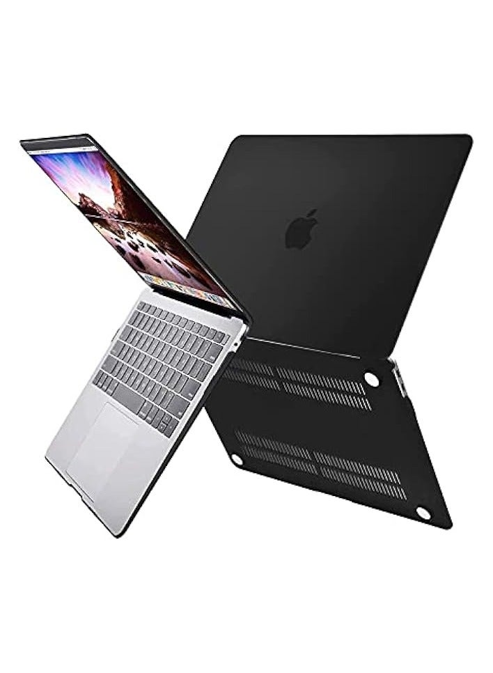 Compatible with MacBook Air 13 inch Case 2022, 2021-2018 Release A2337 M1 A2179 A1932, Plastic Hard Shell&Keyboard Cover&Screen Film&Storage Bag for MacBook Air 13.3 inch Case, Black