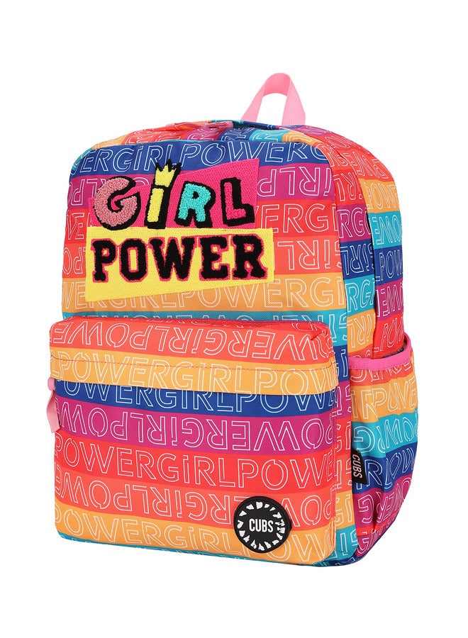 CUBS Junior Girl Power Print Waterproof Kids Backpack – 28L School Bag for Girls (Ages 6–12) | Fits 15
