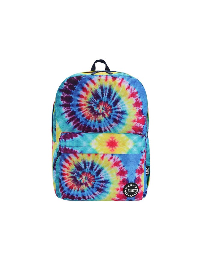 Tie Dyed Waterproof Kids 28L Backpack With Zip Closure Ideal For 6-12 Years Age Group Compatible With 15 Inch Laptop