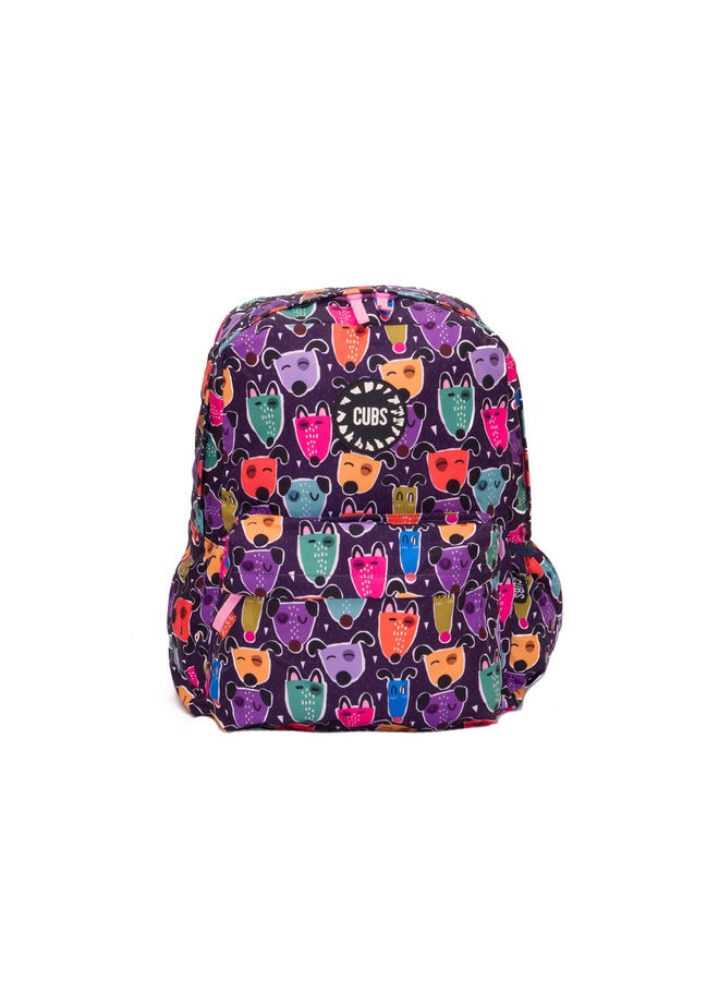 Dogs Print Waterproof Kids 28L Backpack With Zip Closure Ideal For 6-12 Years Age Group Compatible With 15 Inch Laptop