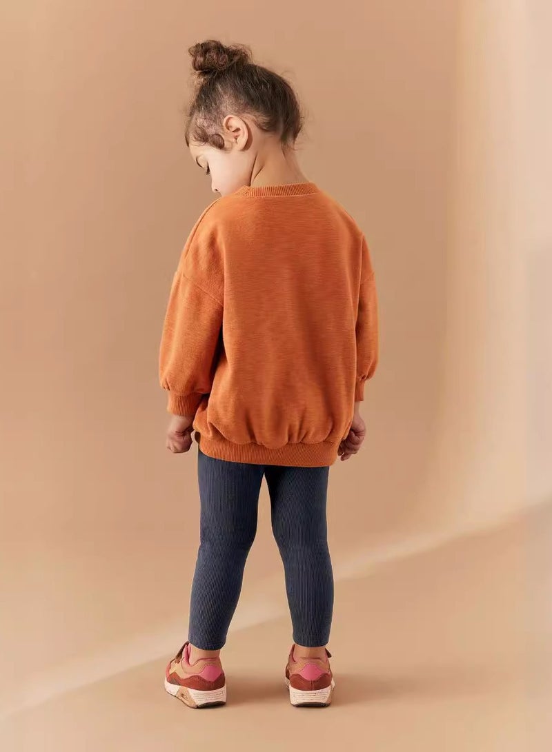 Girls' Long-Sleeved Trousers And Sweatshirt SuitTwo-Piece Set