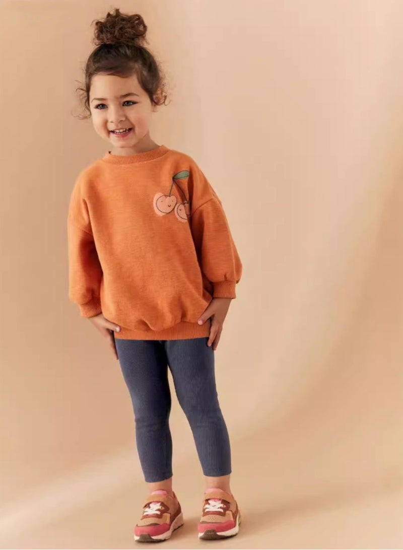 Girls' Long-Sleeved Trousers And Sweatshirt SuitTwo-Piece Set