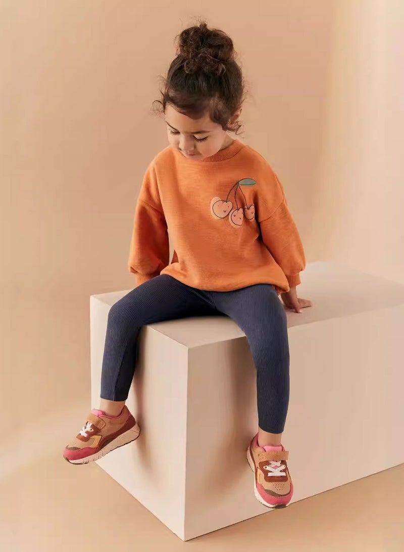 Girls' Long-Sleeved Trousers And Sweatshirt SuitTwo-Piece Set