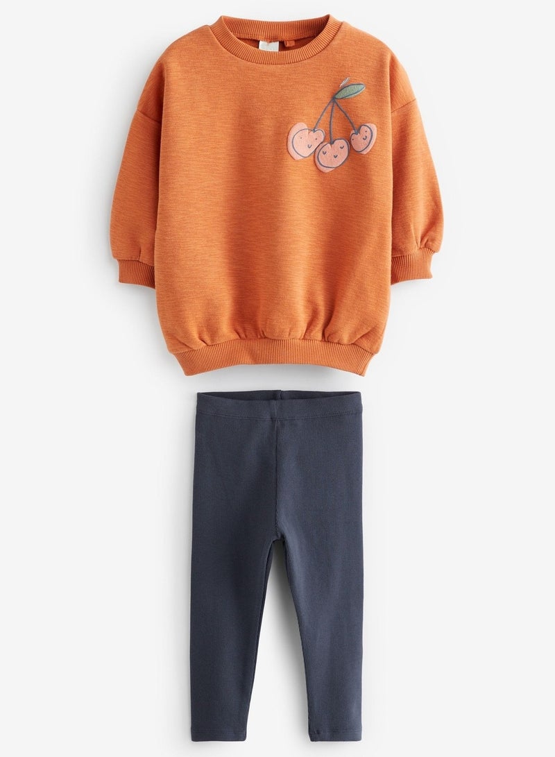 Girls' Long-Sleeved Trousers And Sweatshirt SuitTwo-Piece Set