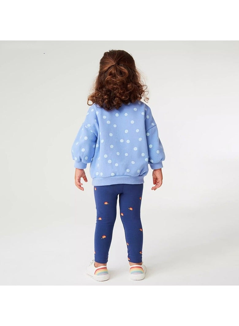 Girls' Long-Sleeved Trousers And Sweatshirt SuitTwo-Piece Set