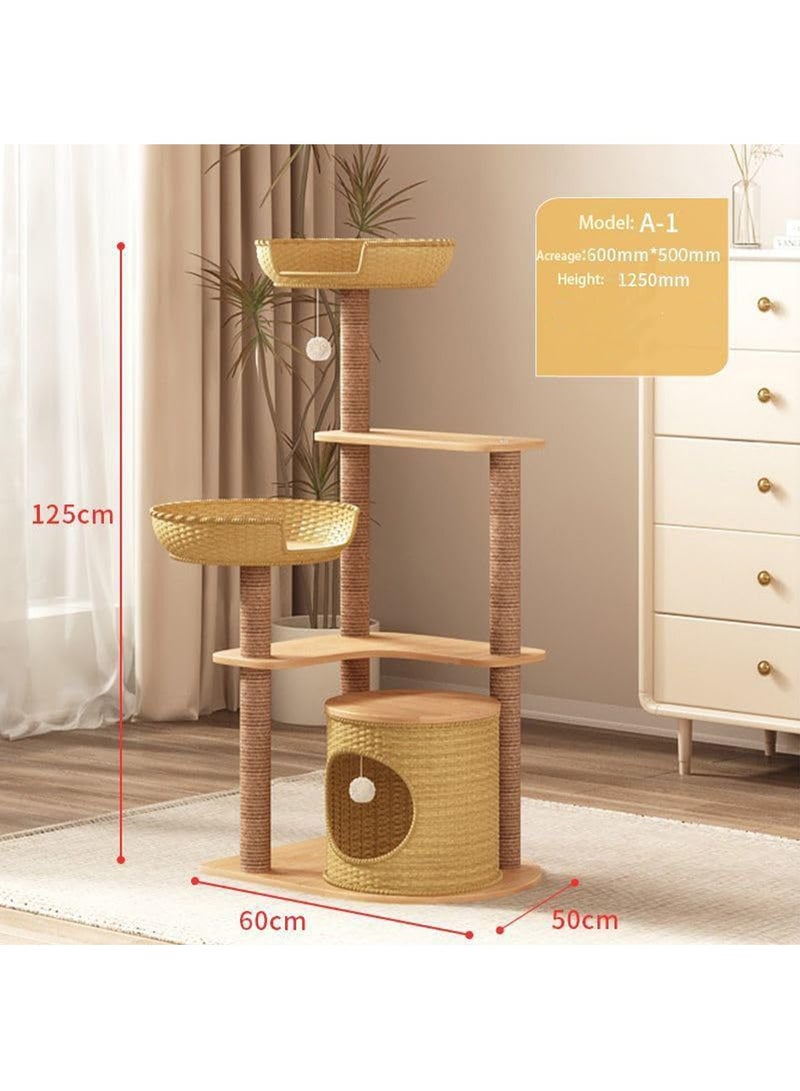 Cat Tree with Sisal Scratching Posts Cat Play House Large Multi Level and Rest Place Tower for Cats