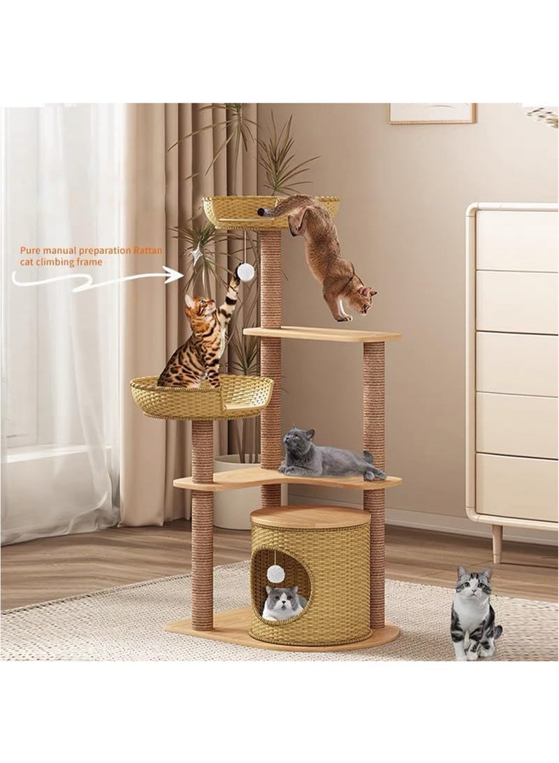 Cat Tree with Sisal Scratching Posts Cat Play House Large Multi Level and Rest Place Tower for Cats