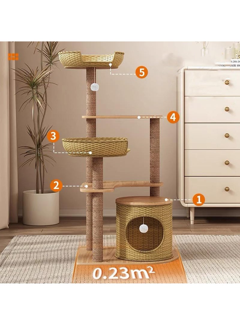 Cat Tree with Sisal Scratching Posts Cat Play House Large Multi Level and Rest Place Tower for Cats