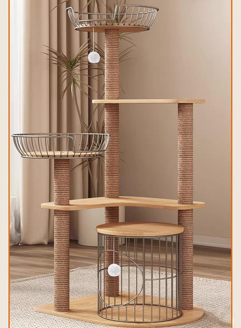 Cat Tree with Sisal Scratching Posts Cat Play House Large Multi Level and Rest Place Tower for Cats