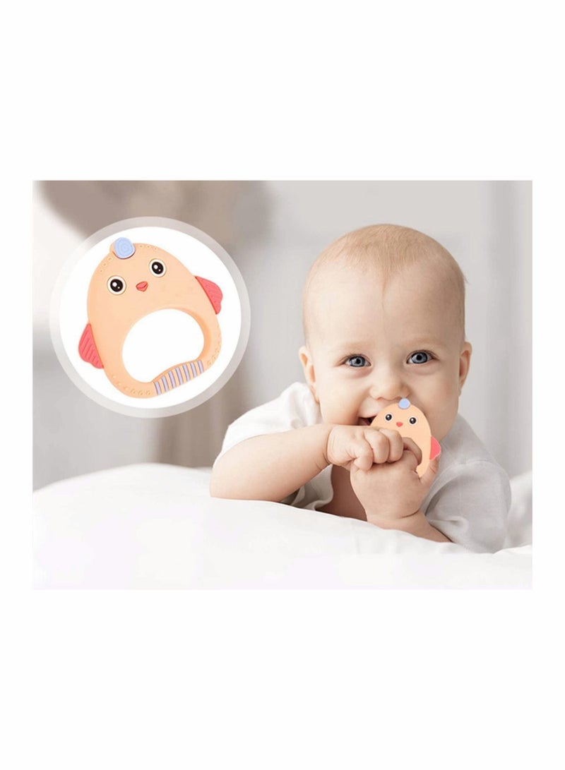 2 Pack Silicone Baby Teething Toys Organic Teether Soft Safe Chewable Baby Teethers Pain Relief Toy BPA Free for Natural Brain Development for Little Boy and Girl