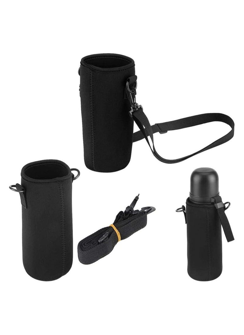 Water Bottle Holder, Pouch Neoprene Carrier Cover Bag, With Shoulder Strap, For Daily Walking Hiking And Other Outdoor Activities (750Ml), 3 Pcs