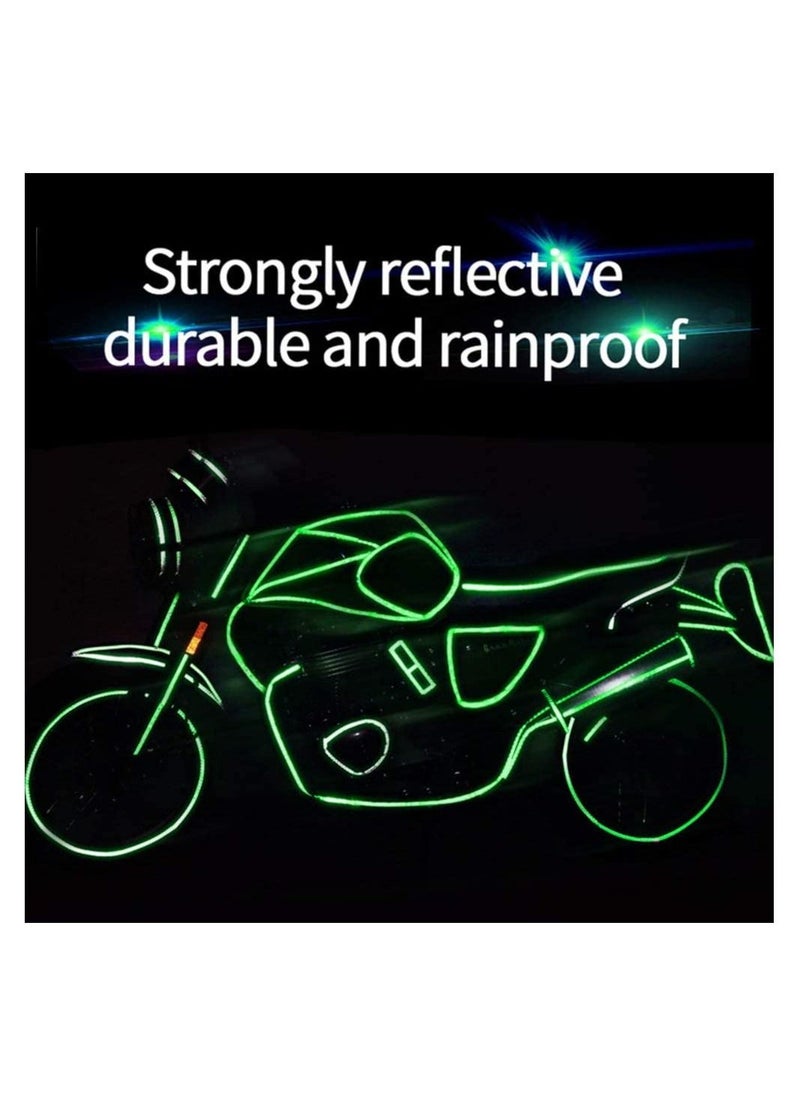 Reflective Tapes 5 Colors, Safety Reflective Warning Stickers, Self-Adhesive DIY Rim Outdoor Lighting Sticker Waterproof Reflective Adhesive Tape Stripe, for Bike, Motorcycle, Car, Bicycle Decoration