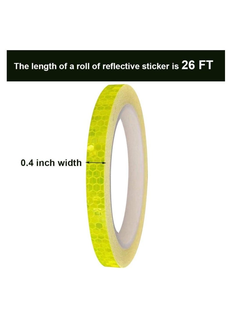 Reflective Tapes 5 Colors, Safety Reflective Warning Stickers, Self-Adhesive DIY Rim Outdoor Lighting Sticker Waterproof Reflective Adhesive Tape Stripe, for Bike, Motorcycle, Car, Bicycle Decoration