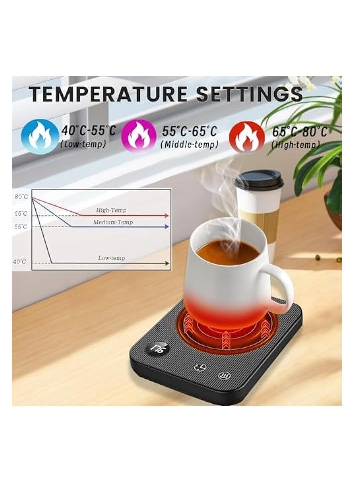 Mug Warmer,3-Temp Settings Coffee Mug Warmer,Automatic Shut Off Coffee Warmer,Mug Warmer for Desk with Anti-Scalding Silicone,Portable Coffee Cup Warmer