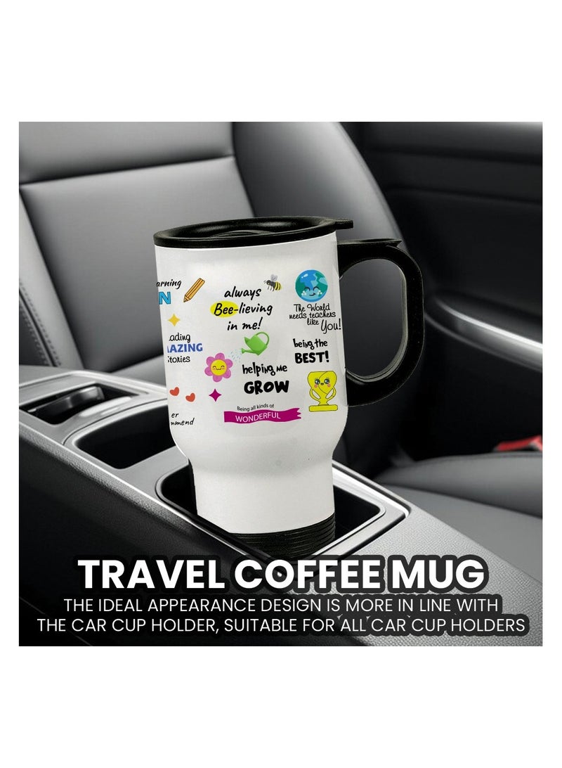 Teachers Appreciation Gift-Stainless Steel Travel Mug World Teachers Day-Teachers Day Gifts-Thank You Teachers Day Gift Idea-Celebrate Teachers Day With This Travel Mug-14 oz