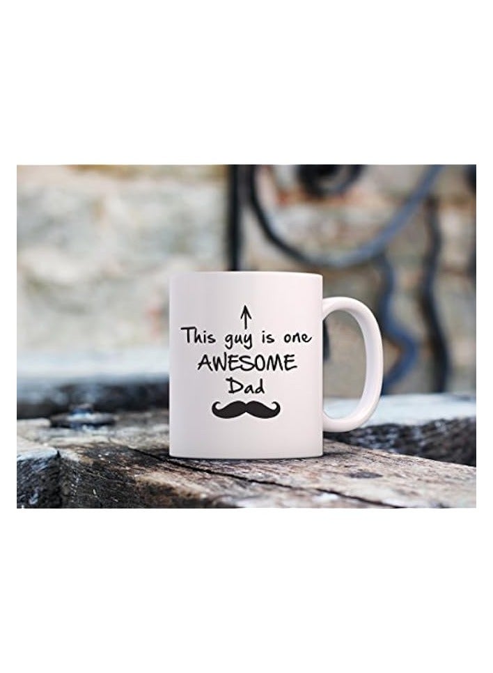 Funny Coffee Mug - One Awesome Dad - Father's Day Gifts for Dad, Men - Unique Gift Ideas for Him from Daughter, Son, Wife - Cool Birthday Present for Husband