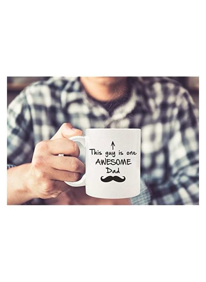 Funny Coffee Mug - One Awesome Dad - Father's Day Gifts for Dad, Men - Unique Gift Ideas for Him from Daughter, Son, Wife - Cool Birthday Present for Husband