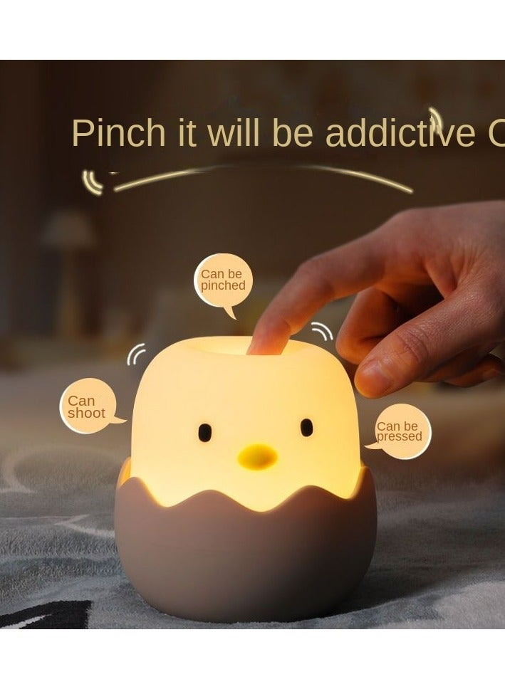 Night Light for Kids, Cute Chicken Night Light Gifts for Kids Room Nursery Baby Bedroom Toddler Teen Girls Kawaii Room Decor, Rechargeable Silicone Chicken Cute Lamp