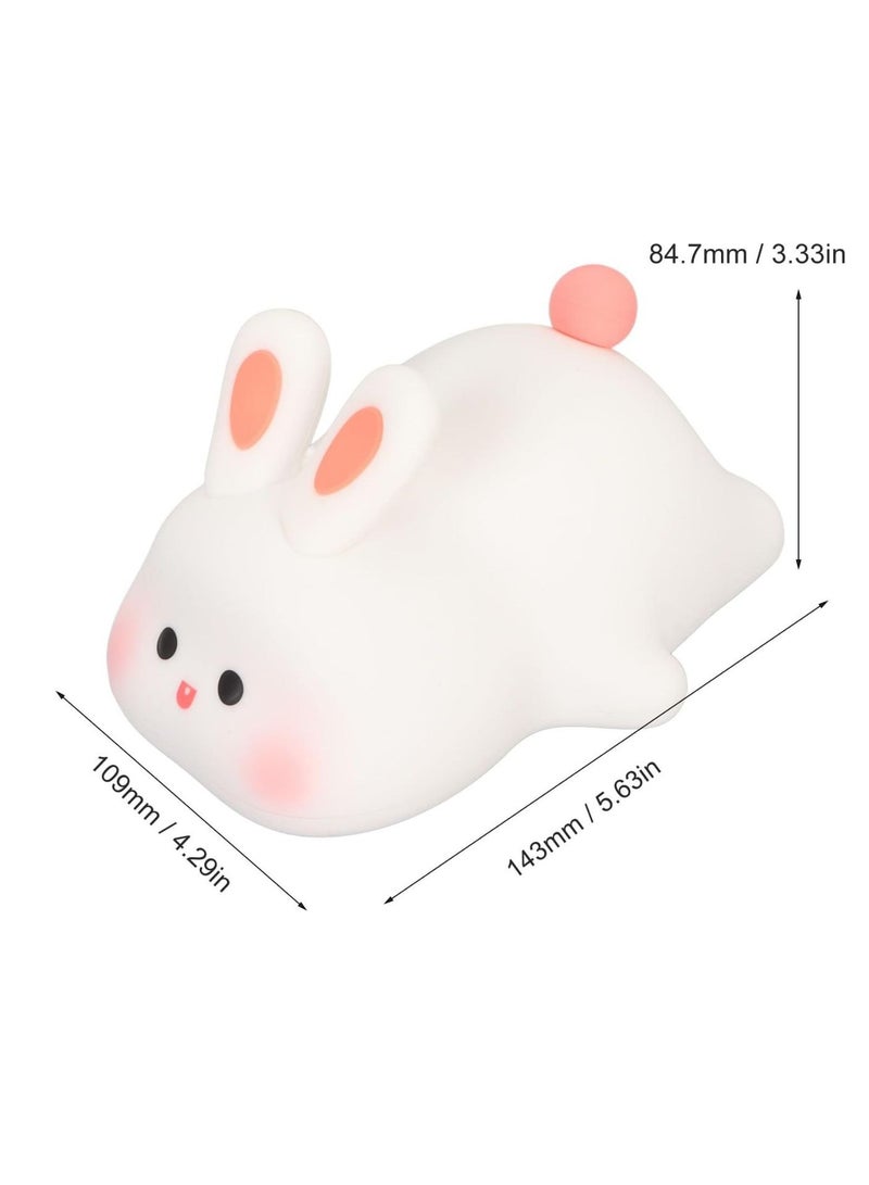 Kawaii Rabbit Night Light, Soft Silicone Night Light for Kids, USB Rechargeable Portable Night Lamp, Cute Room Decor for Baby Toddler