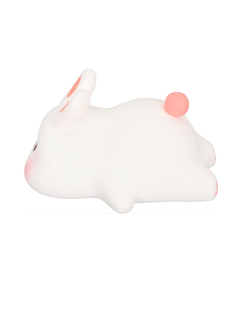 Kawaii Rabbit Night Light, Soft Silicone Night Light for Kids, USB Rechargeable Portable Night Lamp, Cute Room Decor for Baby Toddler