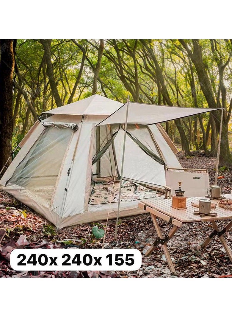 6-Person Camping Tent | Automatic Instant Pop-Up, Waterproof & Windproof, Lightweight Portable Tent for Outdoor Camping, 2 Mesh Doors, Easy Set-Up with Carry Bag