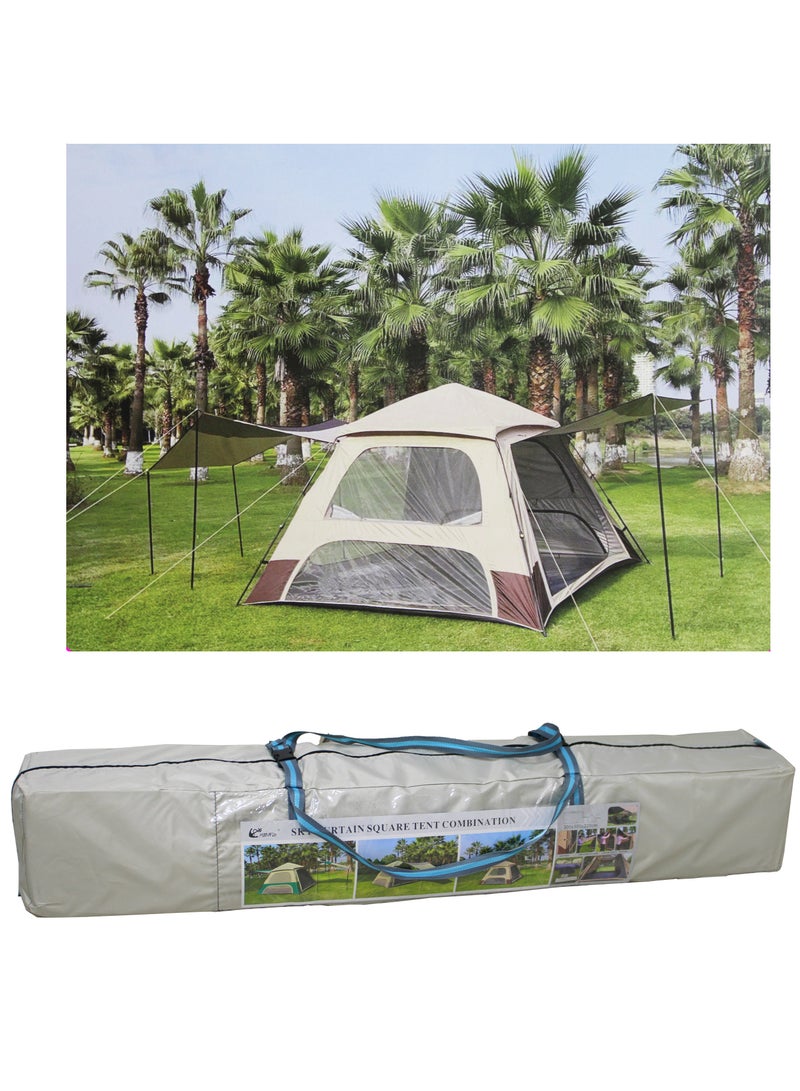 Big Top Spring Tent 300x300x220CM Fits Up to 8 People Perfect for Outdoor Adventures Festivals and Family Camping Simple Assembly and Strong Design