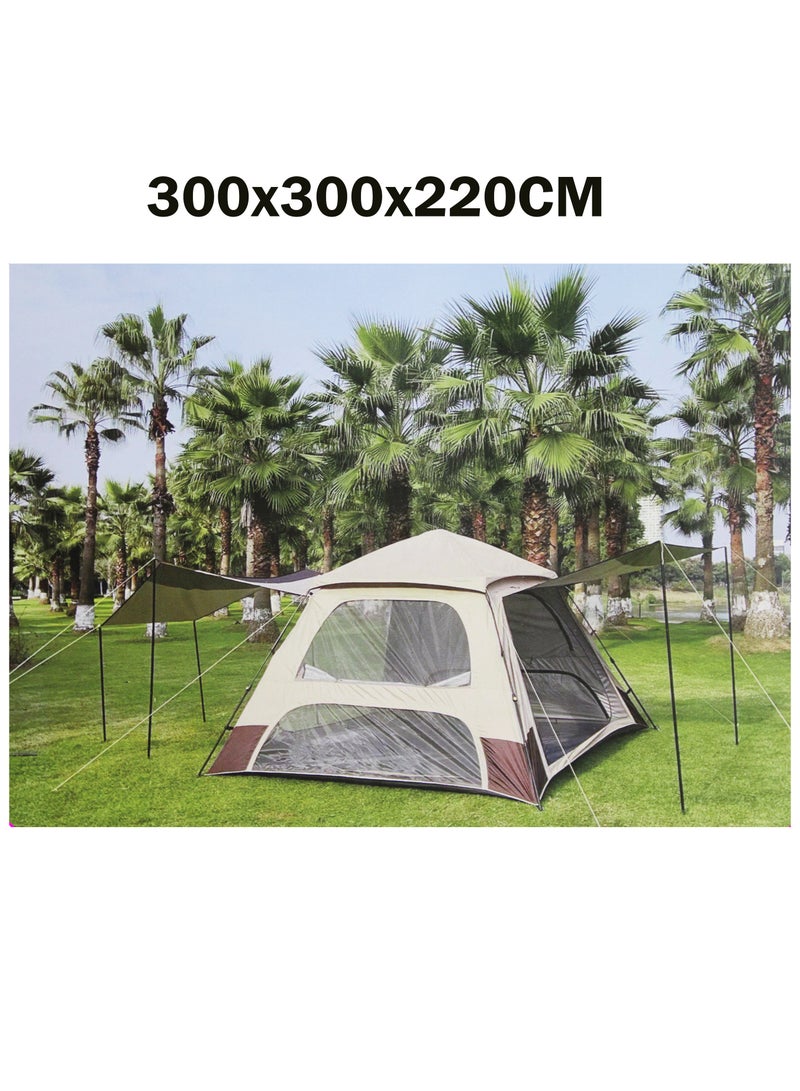 Big Top Spring Tent 300x300x220CM Fits Up to 8 People Perfect for Outdoor Adventures Festivals and Family Camping Simple Assembly and Strong Design