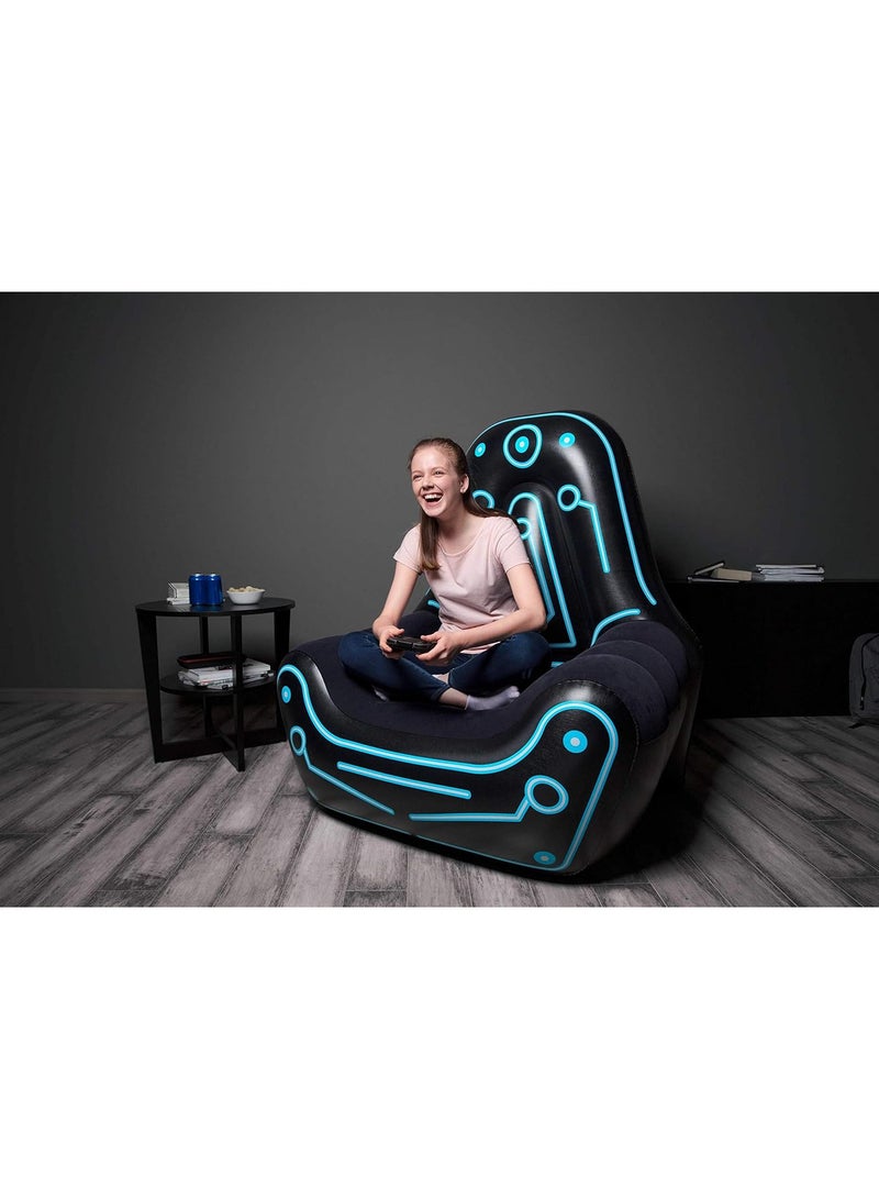 Bestway Inflatable Gaming Chair | Air Chair for Adults and Kids | Comfortable Backrest and Oversized Armrests for Lounging | Mesh Pocket for Video Game Controller Storage.