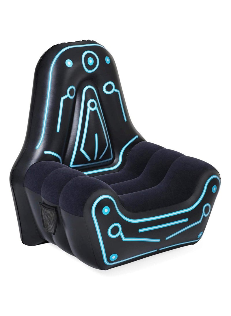 Bestway Inflatable Gaming Chair | Air Chair for Adults and Kids | Comfortable Backrest and Oversized Armrests for Lounging | Mesh Pocket for Video Game Controller Storage.