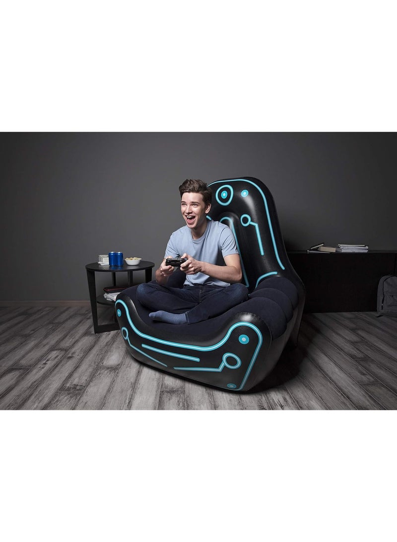 Bestway Inflatable Gaming Chair | Air Chair for Adults and Kids | Comfortable Backrest and Oversized Armrests for Lounging | Mesh Pocket for Video Game Controller Storage.