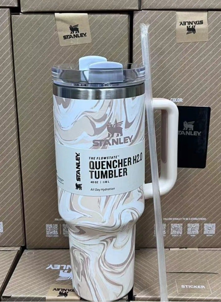 Stanley Quencher H2.0 FlowState Stainless Steel Vacuum Insulated Tumbler with Lid and Straw for Water, Iced Tea or Coffee, Smoothie and More, 40 oz,