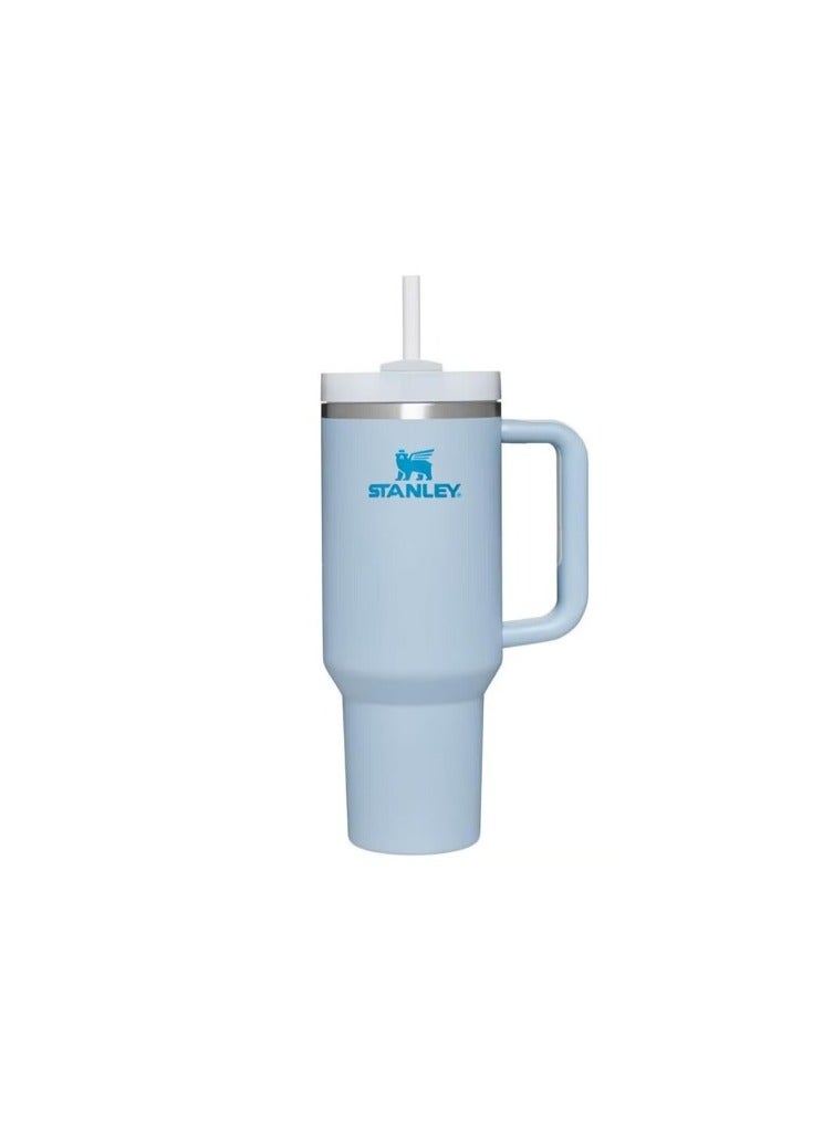 Stanley Vacuum Insulated Coffee Mug,Insulated Mug with Handle and Straw Lid,In-car Mug,Blue 40 Oz