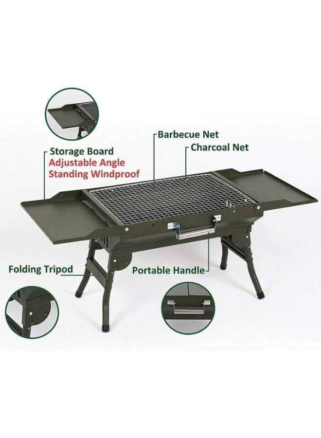 Foldable Camping Barbecue Grill for Family Home Outdoor Heavy Duty Folding Charcoal Barbecue Cooking Grill Picnic Accessories