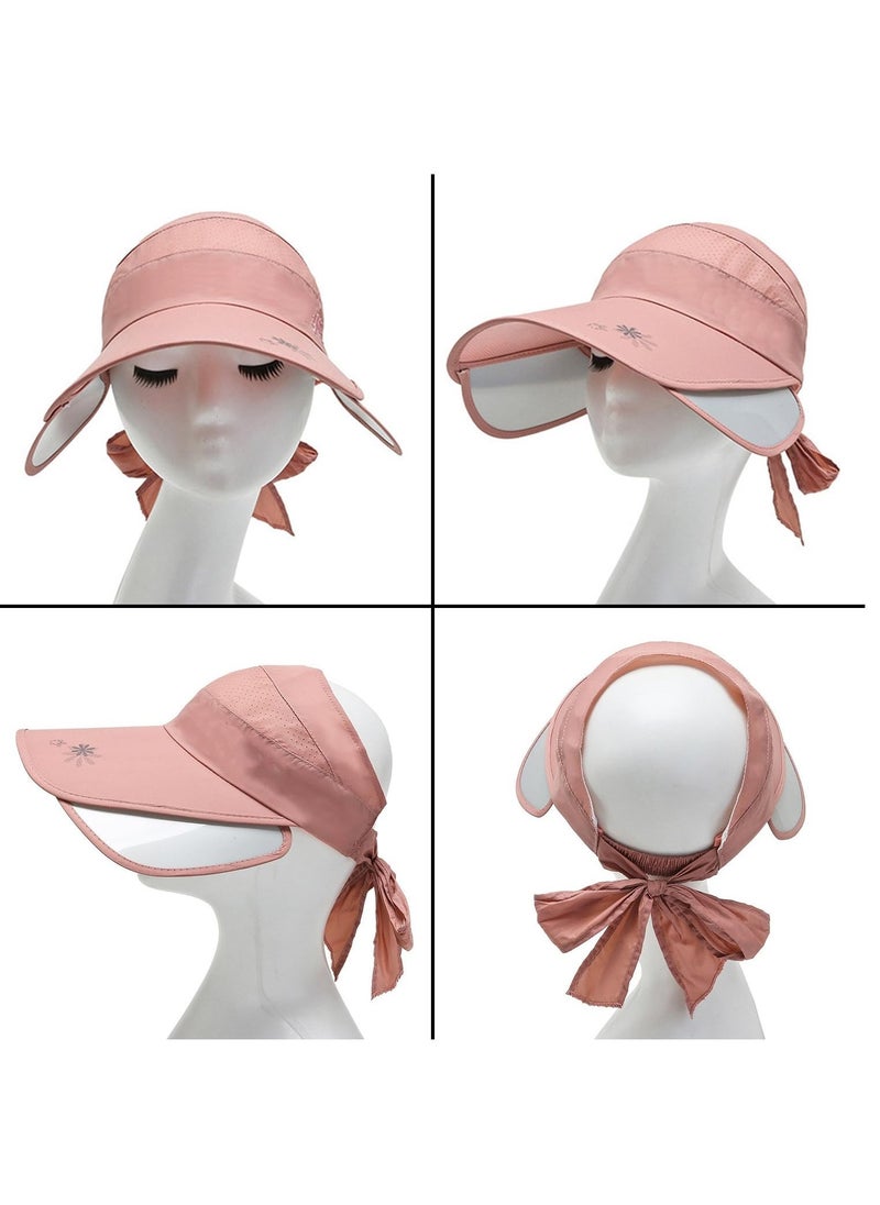 Wide Brim Visor Hat for Women, Golf Visor Cap Sun Protection Hat for Beach Garden Tennis Running Sunshade Hat