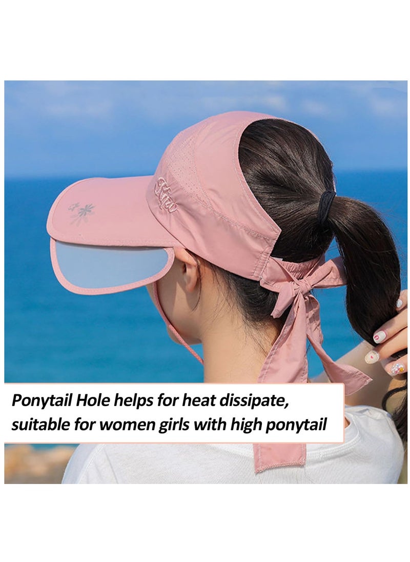 Wide Brim Visor Hat for Women, Golf Visor Cap Sun Protection Hat for Beach Garden Tennis Running Sunshade Hat