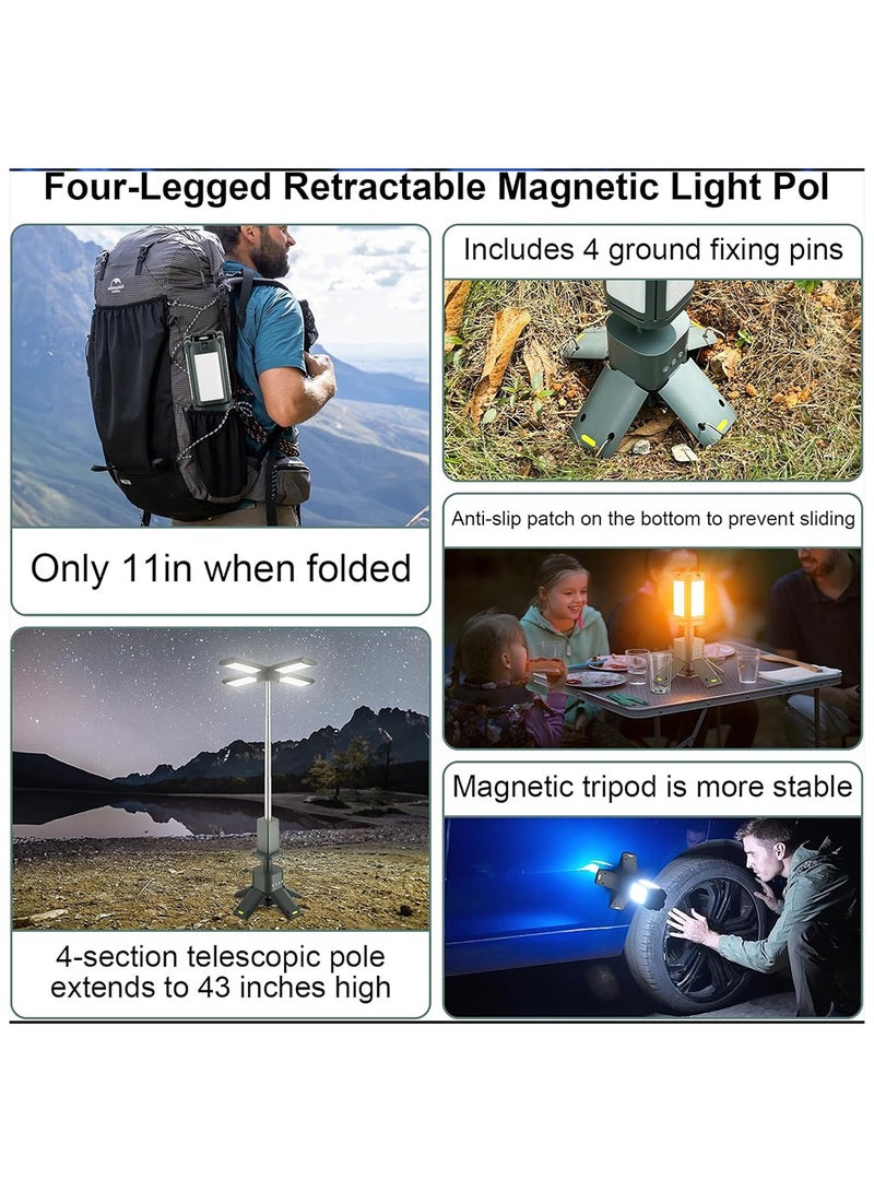 Toby's brand New Portable Camping Light Stretchable Camping Lamp with Lighting Modes LED Light with Magnet IPX5 Waterproof for Camping Hiking with Power 25W Color Temperature 1500-6500K