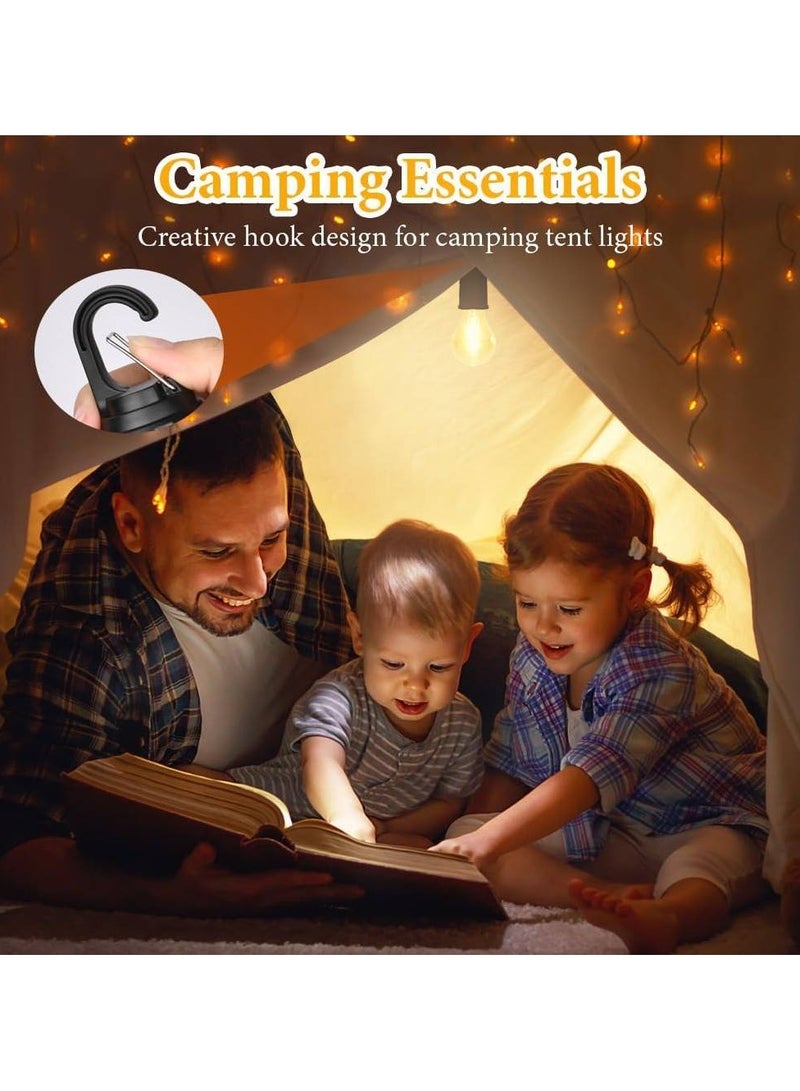 Camping Lamp, LED Portable Tent Lamp, 3 Brightness Levels, Dimmable, Rechargeable Searchlight with Hook, Waterproof Emergency Light for Power Outage, Hiking, Emergency