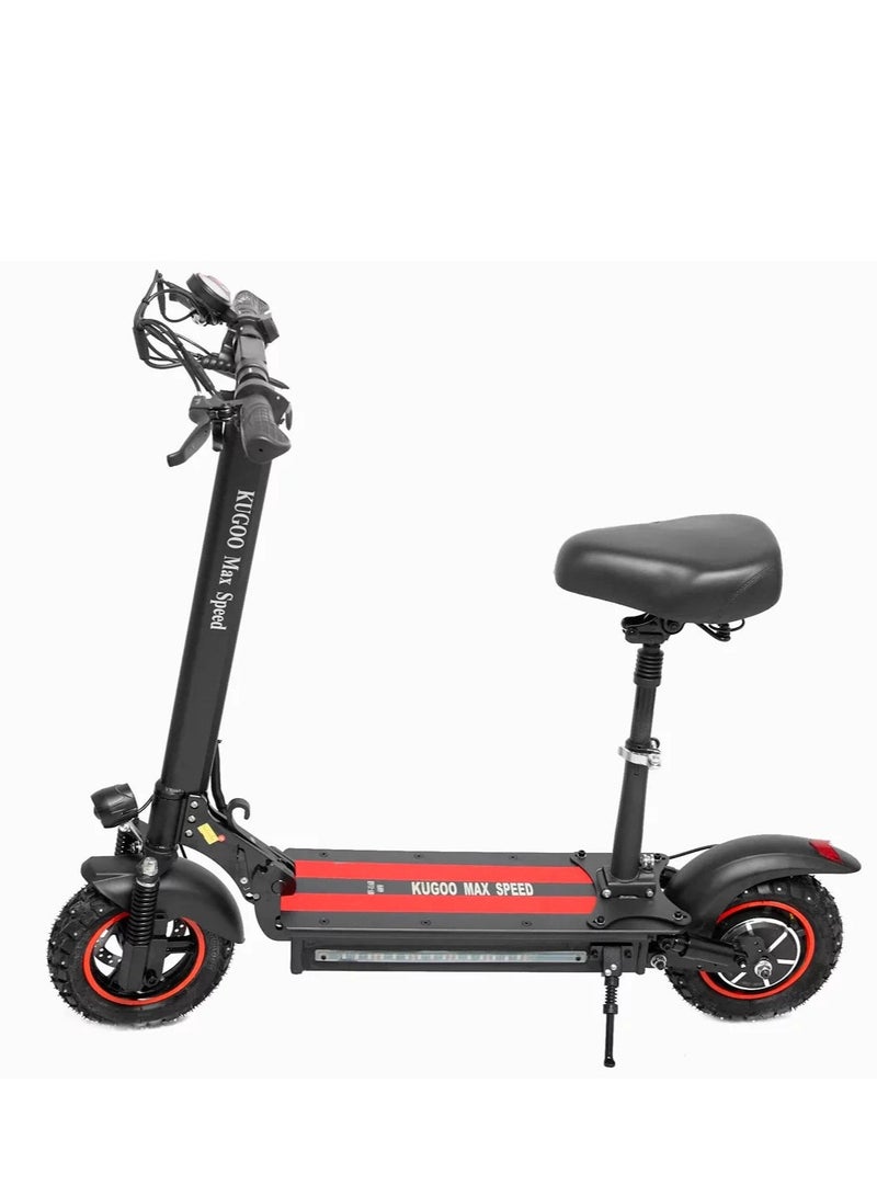 Max Speed Electric Scooter – 48KM/H Top Speed, 40KM Range at Constant Speed, 600W High-Performance Motor, 48V 11Ah Detachable Battery, IP54 Waterproof, LED Highlight Headlight, LCD Display, and 10-Inch Inflatable Tires for Smooth Riding and Enhanced Stability