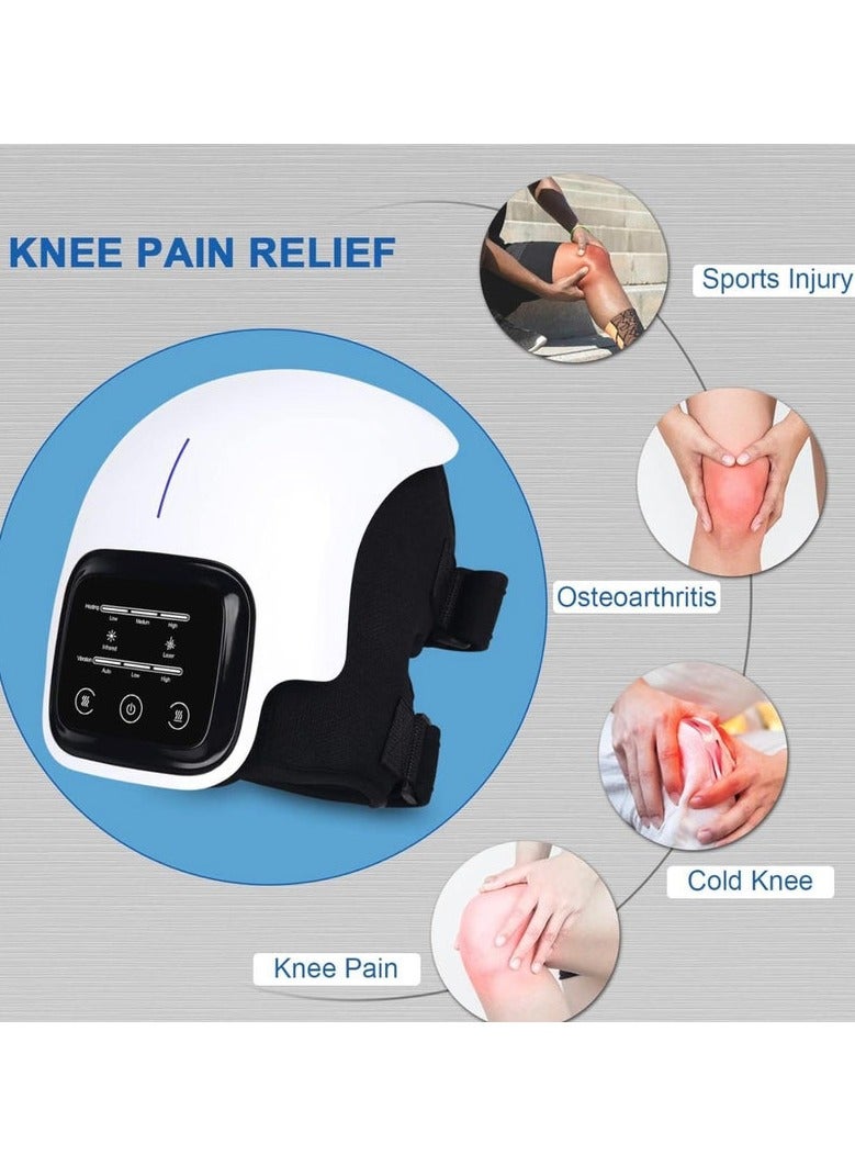 Knee Massager for Pain Relief, 3-in-1 Cordless Knee Massager with 3 Heat, Air Compression & Vibration, Relax Tight Muscles and Helps Joint Discomfort, Gifts for Friends and Family