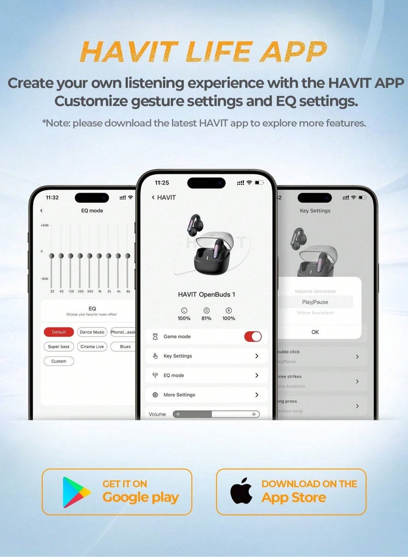 Open-Ear Clip Headphones with Bluetooth V5.3, Dual Microphones, and High-Quality Stereo Sound, AI Call Noise Cancellation for Clear Calls, Earbud and Ear Hook Design, IPX4 Waterproof Rating, 23 Hours of Playtime with Charging Case, Type-C Charging, and Smart touch controls- Beige