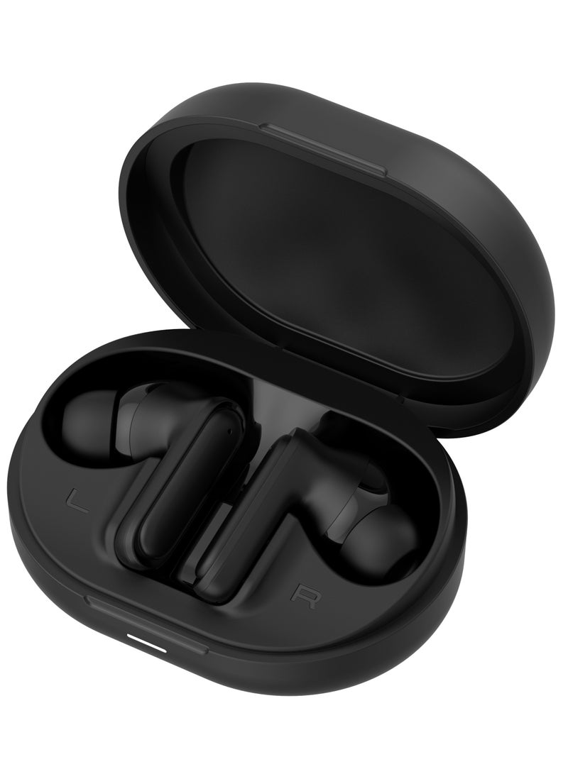 TWS Wireless Earbuds with Bluetooth V5.3, 4-Mic Environmental Noise Cancellation, Touch Control, 7 Hours Playtime, Type-C Charging, and Sports Design – Compatible with iOS and Android Devices for Ultimate Comfort, Superior Sound Quality, and Clear Calls on the Go - Black