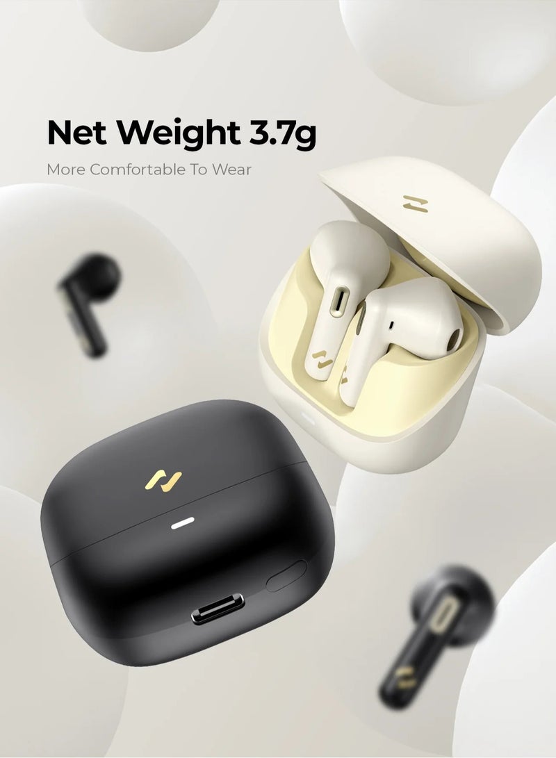 Premium TWS Earbuds with Smart Touch Control, Bluetooth 5.3, Low Latency 60ms Game Mode, Immersive Sound, Dual Microphone ENC for Clear Calls, Perfect for Gaming, Music, and Calls, Compatible with Laptop, iOS & Android Devices - Wireless Bluetooth Earphones- Beige