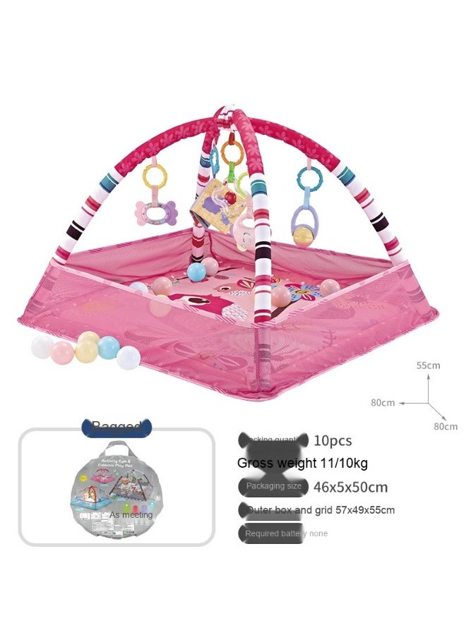 Baby Play Mat Baby Activity Gym Mat with 5 Infant Learning Sensory Baby Toys