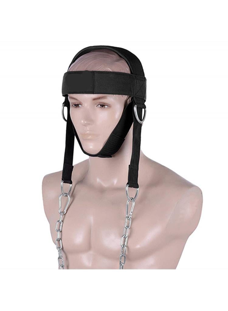 Head And Neck Trainer Head Exerciser Builder Support With Adjustable Neck Strap And Steel Chain For Weight Lifting Neck Strengthening And Resistance Training