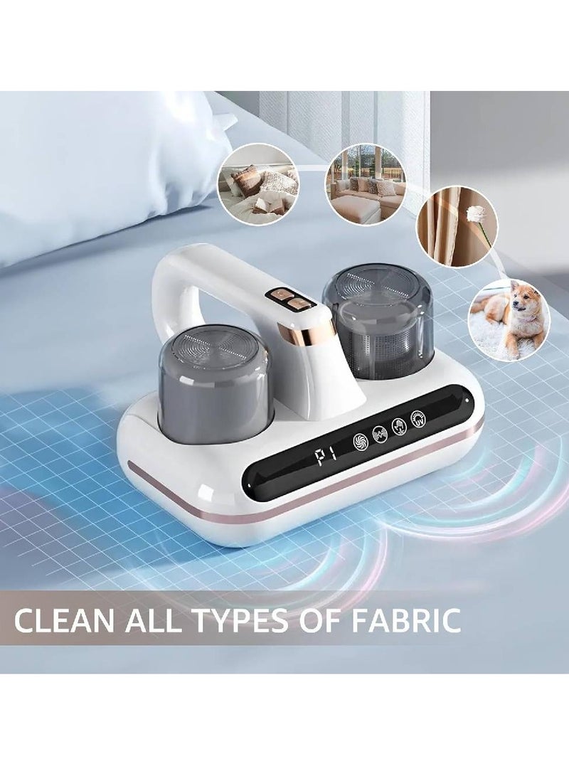 LIXES Bed Vacuum Cleaner - 5-in-1 Cordless Mattress Vacuum Cleaner, Powered by UV-C Light & ultrasonic Technology, 16Kpa Strong Suction,Low Noise,Suitable for dust, pet Hair, etc.