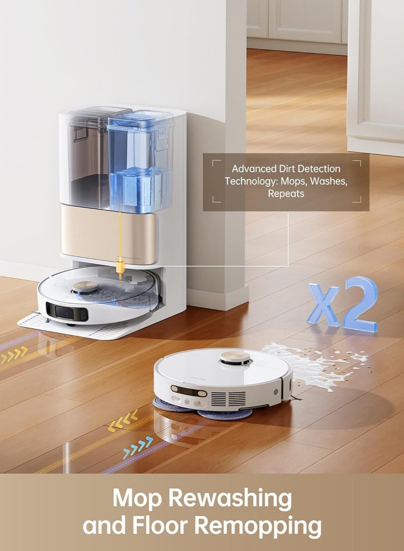 L10s Pro Ultra Heat Robot Vacuum And Mop Combo Mop Extend 6000Pa Suction Auto Robot Care And Maintenance 136°F Hot Water Mop Self Cleaning Obstacle Avoidance Ideal For Hair Carpets