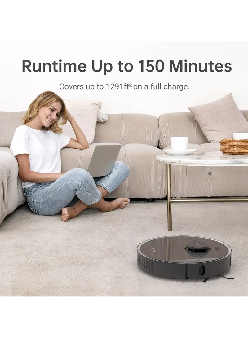 Robot Vacuum with Automatic Dirt Disposal-Empties Itself for 65 Days, LiDAR Navigation & 3D Obstacle Avoidance, 4000 Pa Suction Power & Smart Mapping, Compatible With Alexa 4 L 46 W Z10 Pro Black