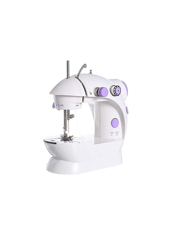 Mini Sewing Machine, Two-Speed Portable Sewing Machine with Thread Box and Extension Table  Beginner-Friendly Sewing Kit with Light, Perfect for Kids and Home Use  Compact and Lightweight - Purple