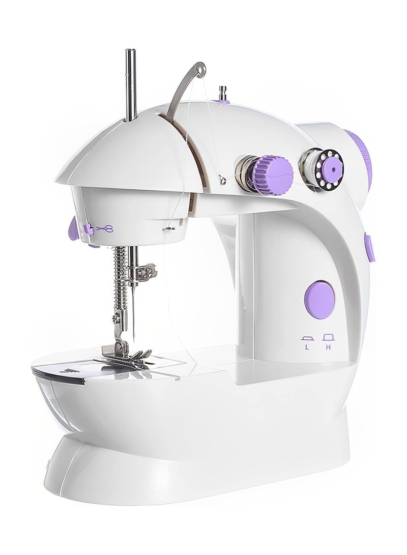 Mini Sewing Machine, Two-Speed Portable Sewing Machine with Thread Box and Extension Table  Beginner-Friendly Sewing Kit with Light, Perfect for Kids and Home Use  Compact and Lightweight - Purple